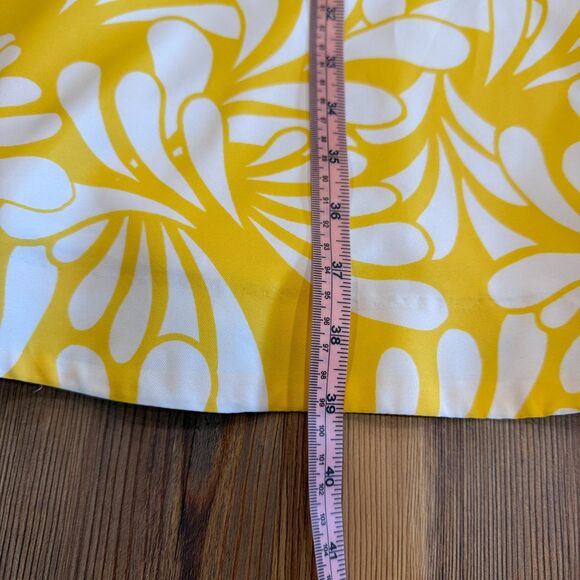 Banana Republic Yellow Floral Dress Belted Fit & Flare Size 14 - Picture 10 of 10